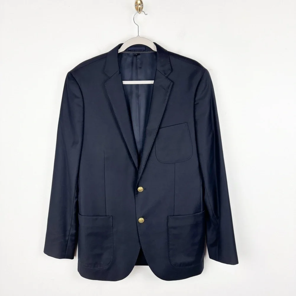 J. Crew Men’s Ludlow Dark Navy Loro Piana Italian Merino Wool Blazer Sz 41